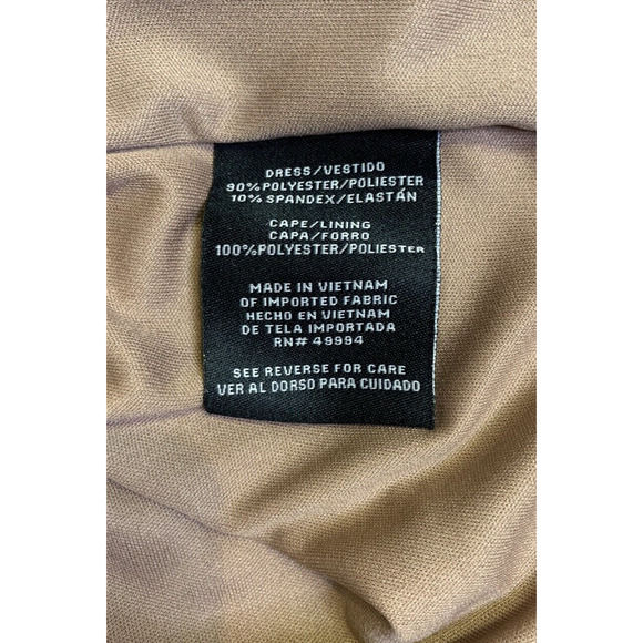 NWT R&M Richards Dress Plus 22W Draped Sleeves $119 Latte Velvet Cocktail Dress - Picture 9 of 13